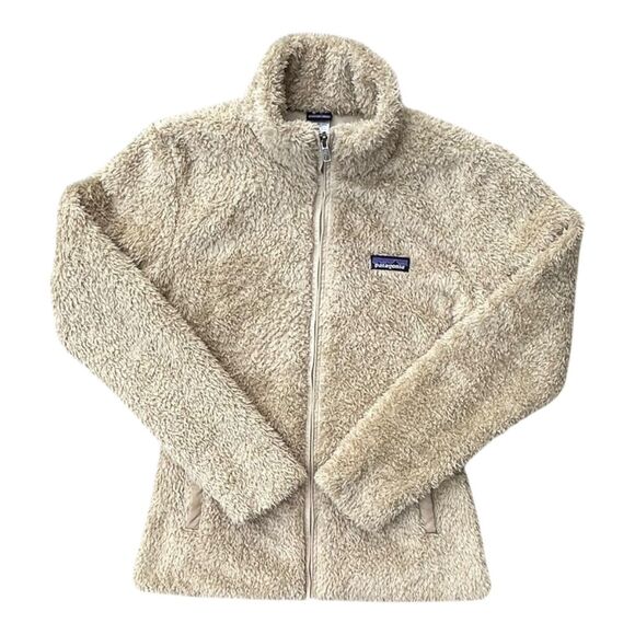 Patagonia Los Gatos Sherpa Fleece Jacket Women’s Small Beige Full Zip - Picture 1 of 7